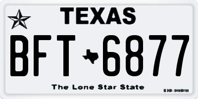 TX license plate BFT6877