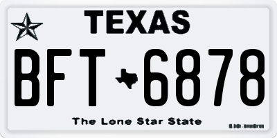 TX license plate BFT6878