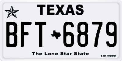TX license plate BFT6879