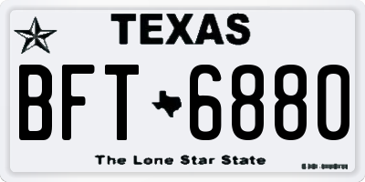 TX license plate BFT6880