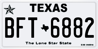 TX license plate BFT6882