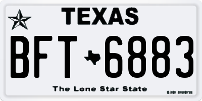 TX license plate BFT6883