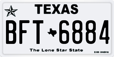 TX license plate BFT6884