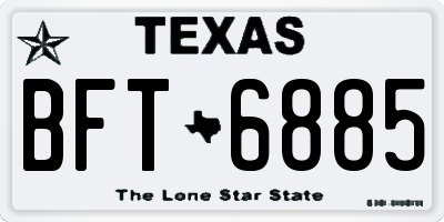 TX license plate BFT6885