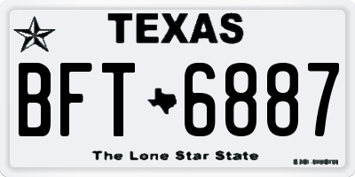 TX license plate BFT6887