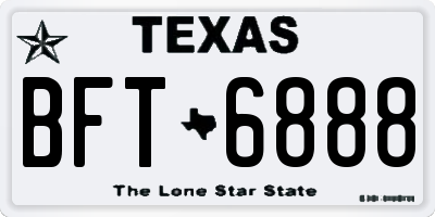 TX license plate BFT6888