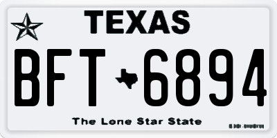 TX license plate BFT6894