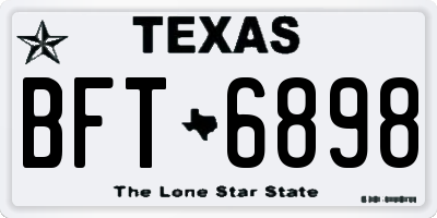 TX license plate BFT6898