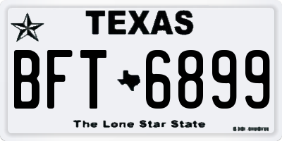 TX license plate BFT6899