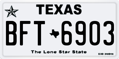 TX license plate BFT6903