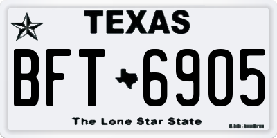 TX license plate BFT6905