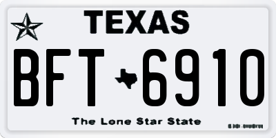TX license plate BFT6910
