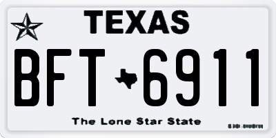 TX license plate BFT6911