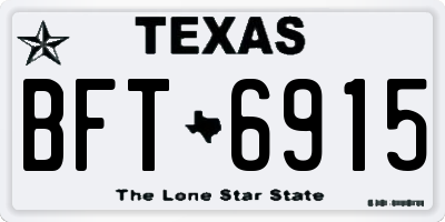TX license plate BFT6915