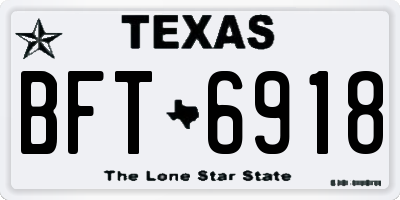 TX license plate BFT6918
