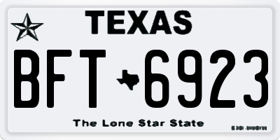 TX license plate BFT6923