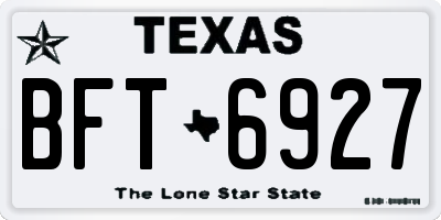 TX license plate BFT6927
