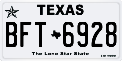 TX license plate BFT6928