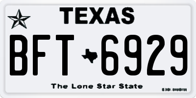 TX license plate BFT6929