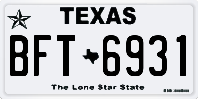 TX license plate BFT6931