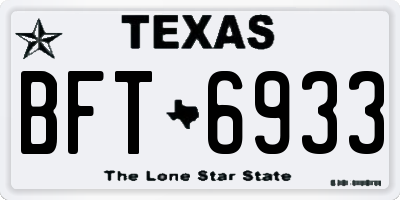 TX license plate BFT6933