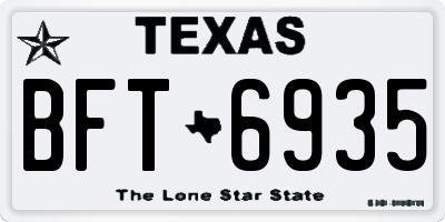 TX license plate BFT6935