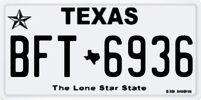 TX license plate BFT6936