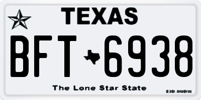 TX license plate BFT6938