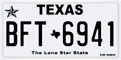 TX license plate BFT6941