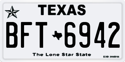 TX license plate BFT6942