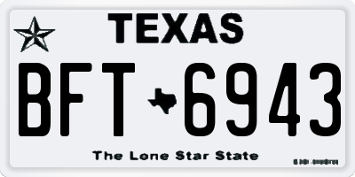 TX license plate BFT6943