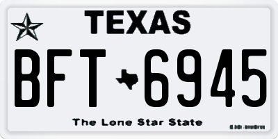 TX license plate BFT6945