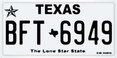 TX license plate BFT6949