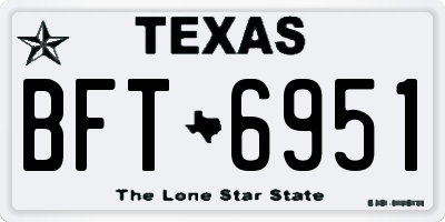 TX license plate BFT6951