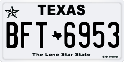TX license plate BFT6953