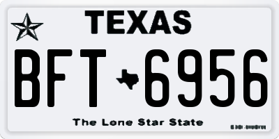 TX license plate BFT6956