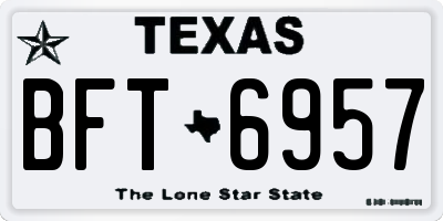 TX license plate BFT6957