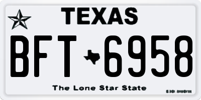 TX license plate BFT6958