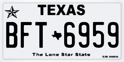 TX license plate BFT6959