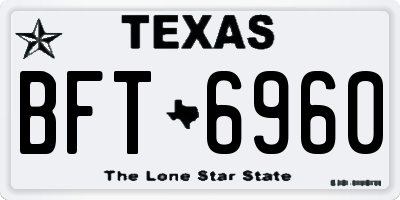 TX license plate BFT6960
