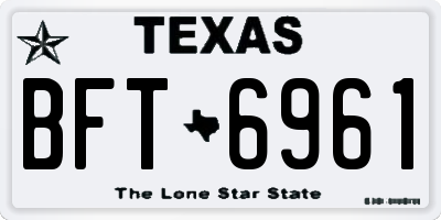 TX license plate BFT6961