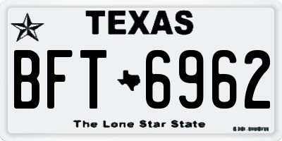 TX license plate BFT6962