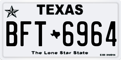 TX license plate BFT6964