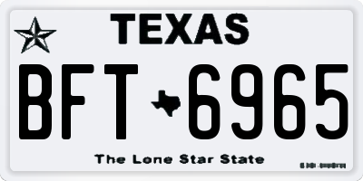 TX license plate BFT6965