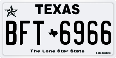 TX license plate BFT6966