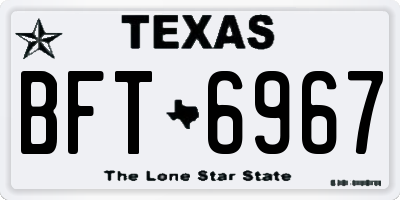 TX license plate BFT6967