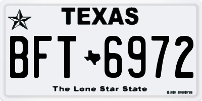 TX license plate BFT6972