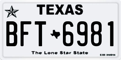 TX license plate BFT6981