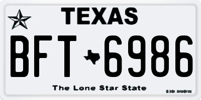 TX license plate BFT6986