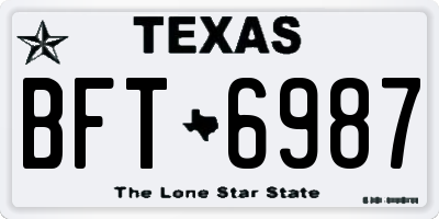 TX license plate BFT6987